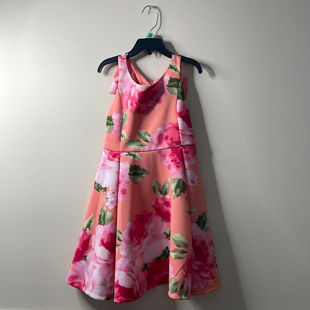 Bonnie Jean floral summer backless dress. Size7.